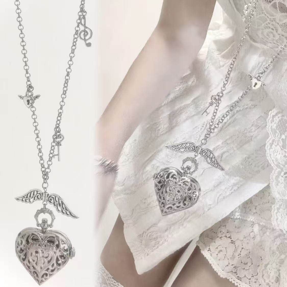 Vintage Jewelry Watches Women - Цепочка-кулон с часами в стиле Y2K
