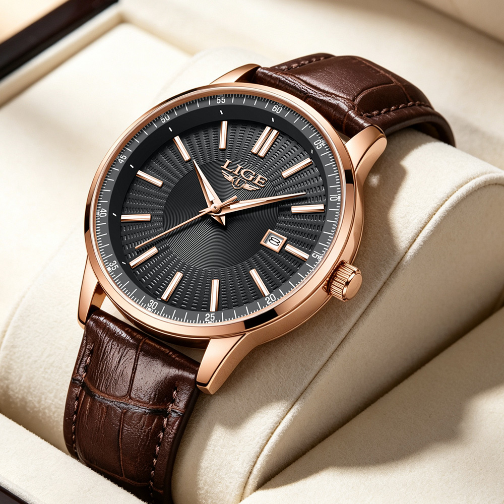 Jewelry Inspired Watches - LIGE: Роскошные мужские часы премиум-класса, деловые