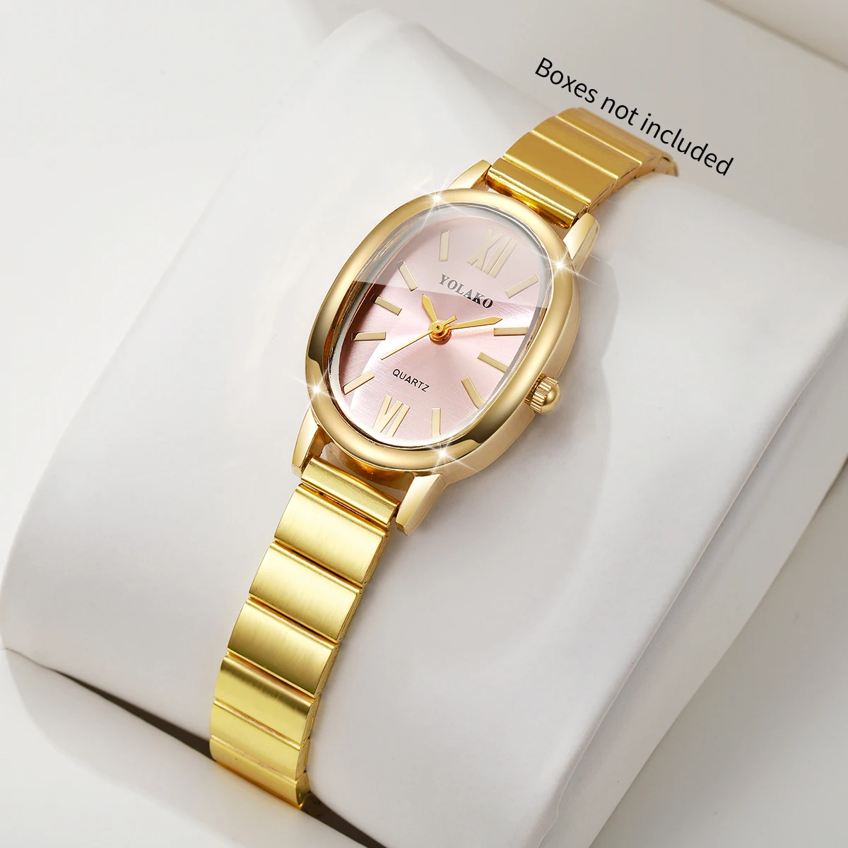 Jewelry Watches Gold - Элегантные женские часы с розовым циферблатом,
